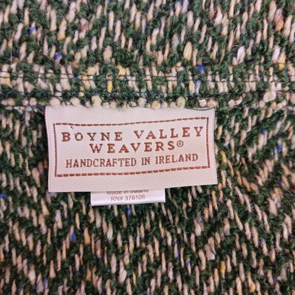 Boyne Valley Weavers Ireland, Dbl. Breasted Green/Cream Herringbone Tweed Jacket - Picture 2 of 16